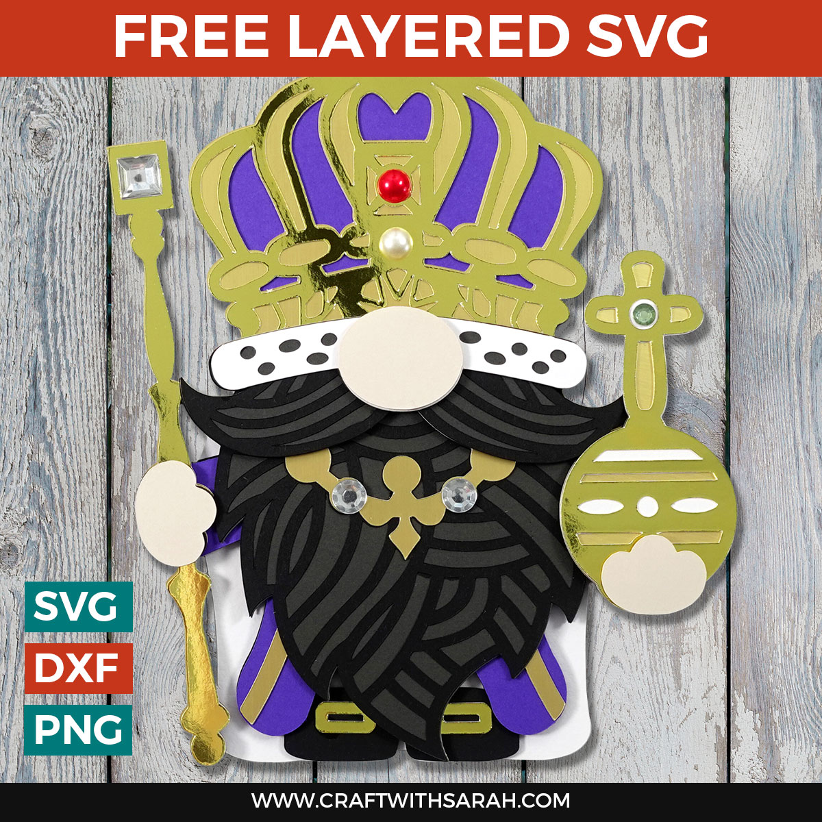 Make your Own King Gnome! 👑 Free Coronation SVG
