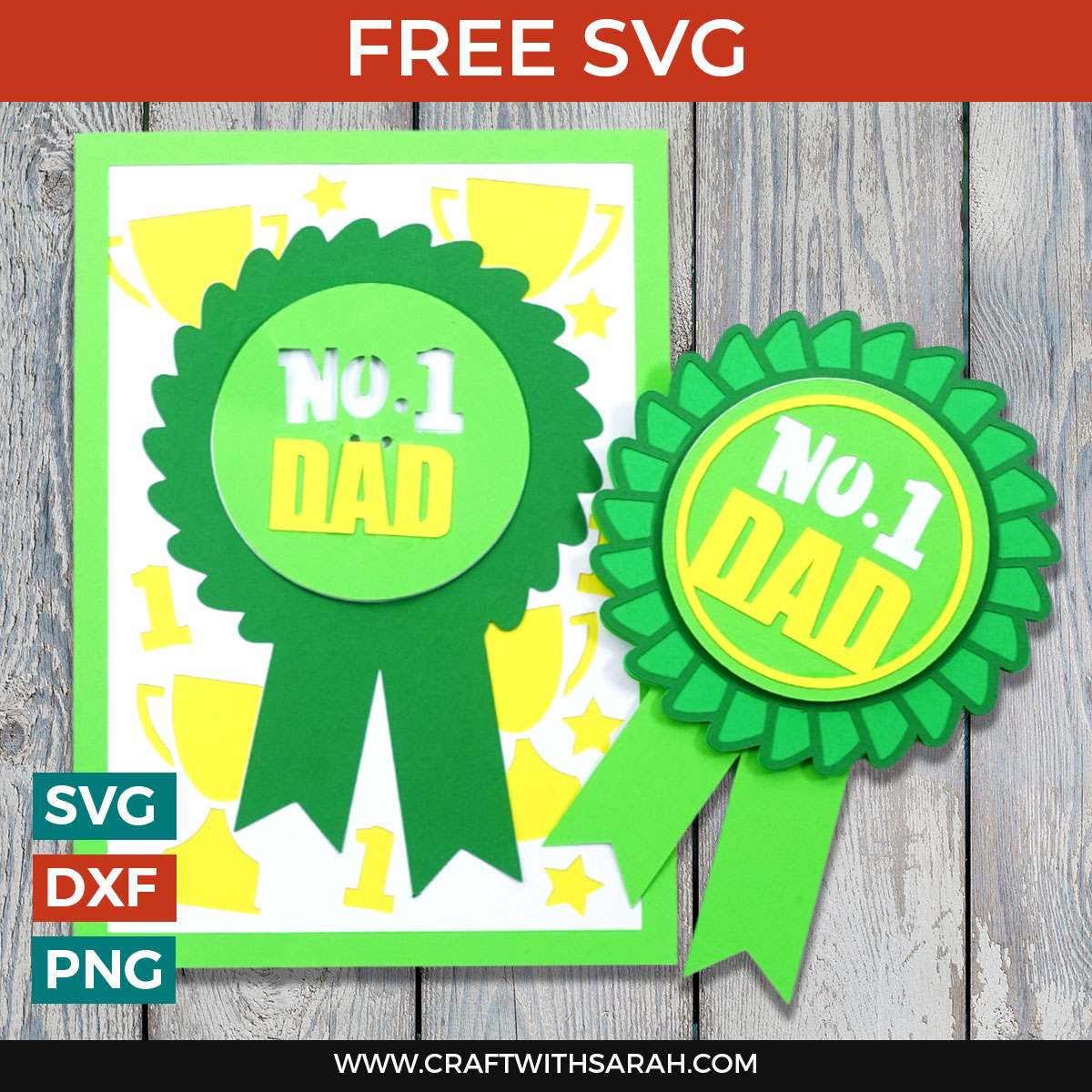 Fun Father’s Day Card SVG with Removable Badge