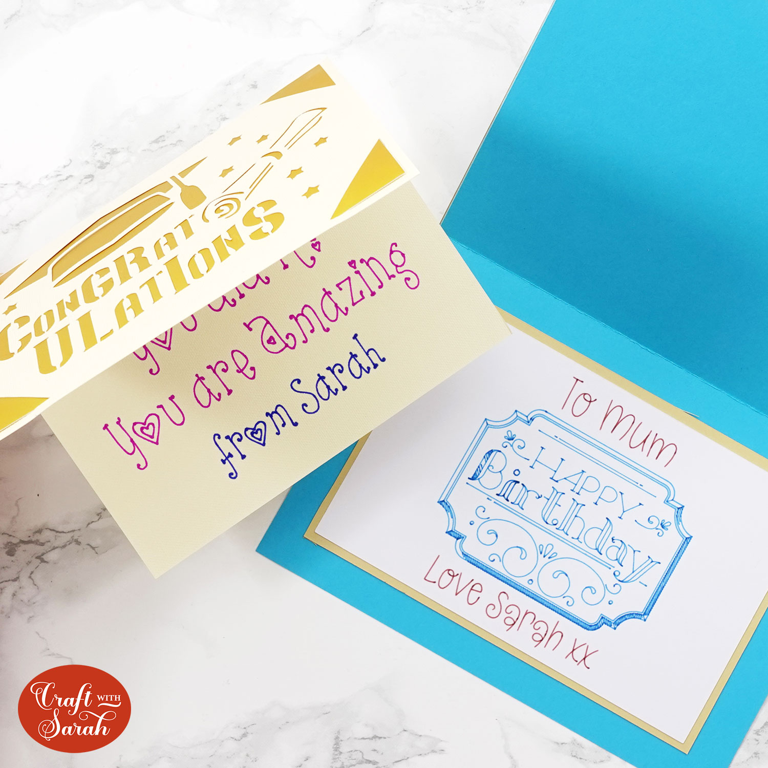 How to Write Inside Cards with a Cricut - Craft with Sarah