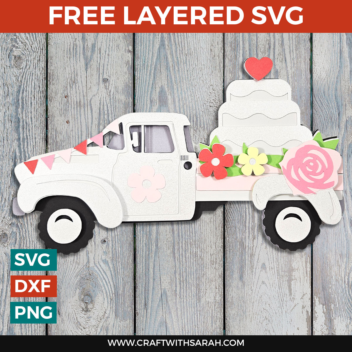 Beautiful Cricut Wedding Craft 💕 Just Married Truck SVG