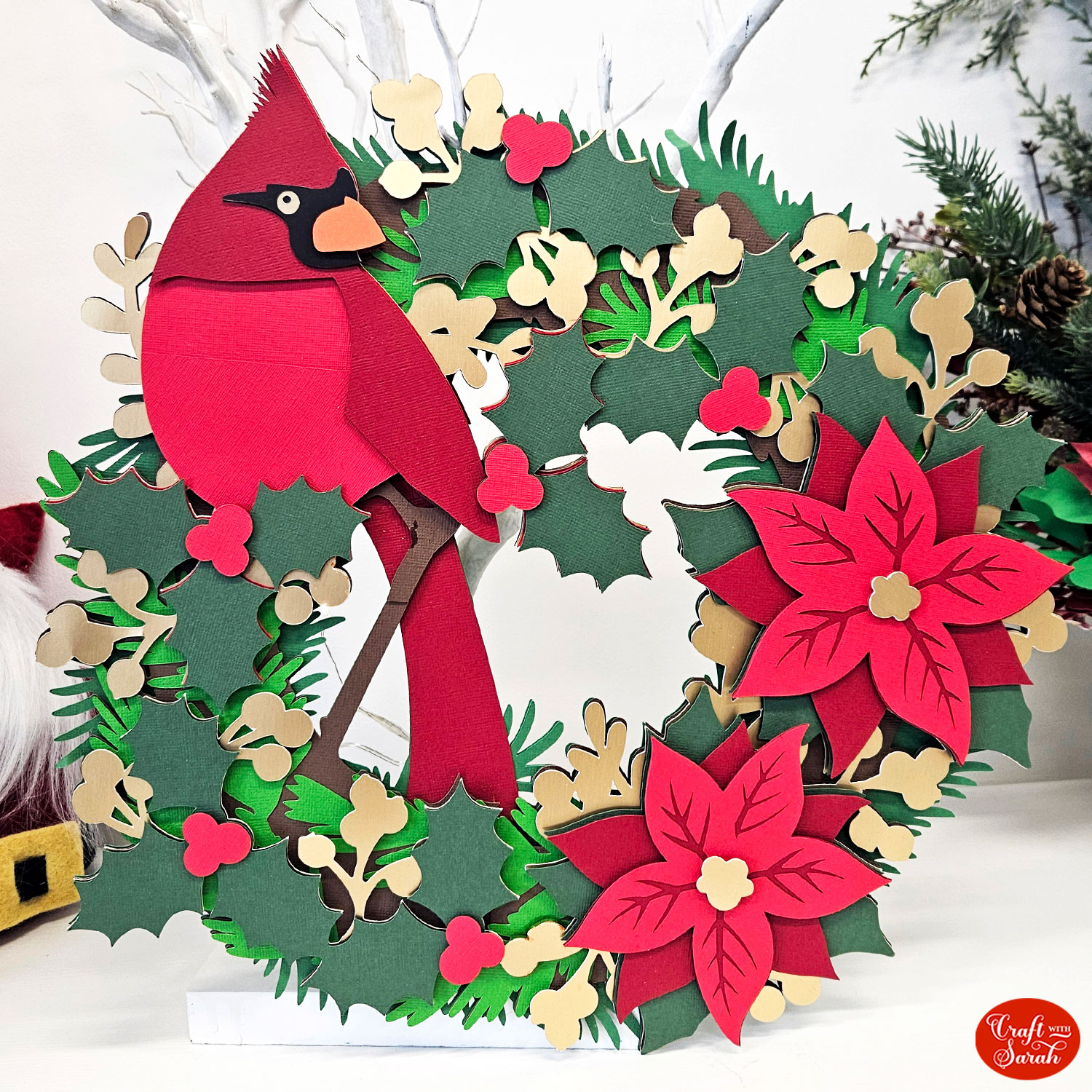 Papercraft wreath