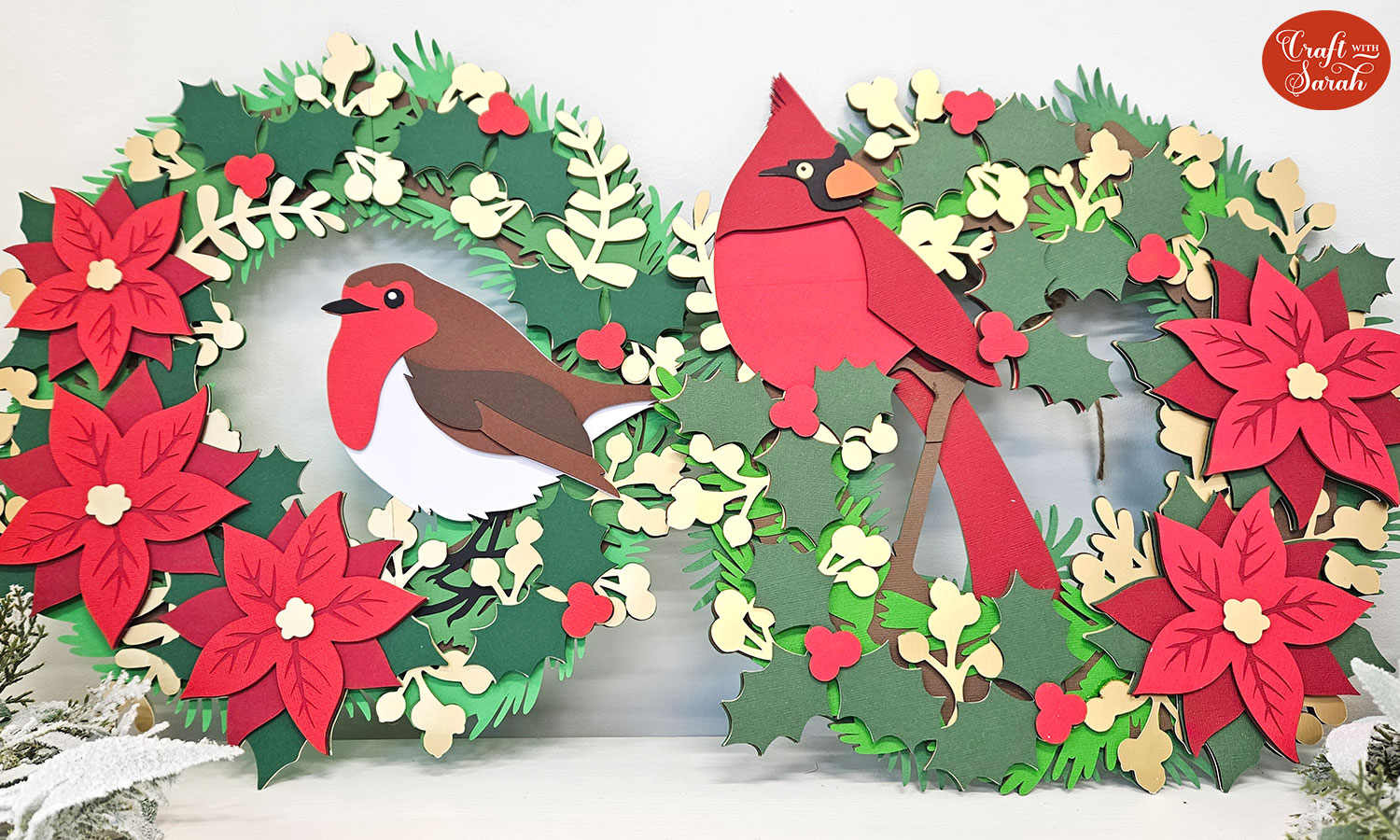 Robin and cardinal wreaths