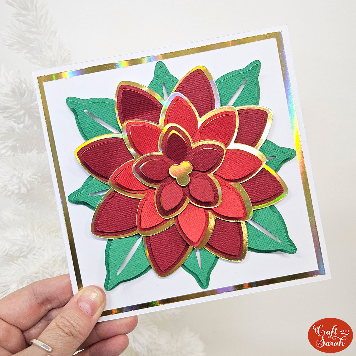 Poinsettia Christmas card