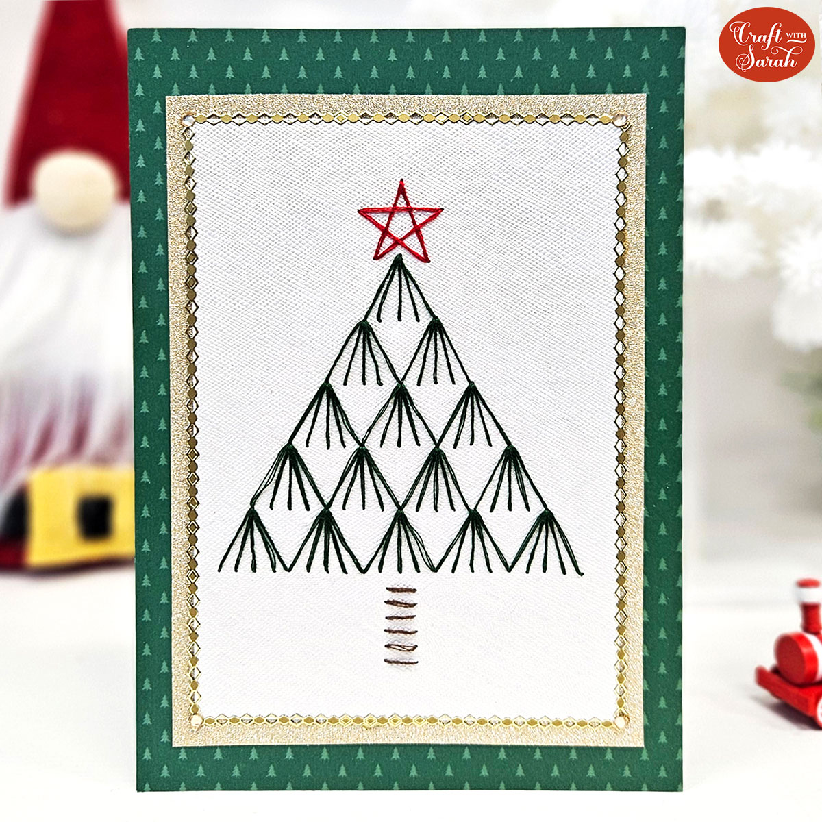 Free Christmas Tree Card Stitching Pattern
