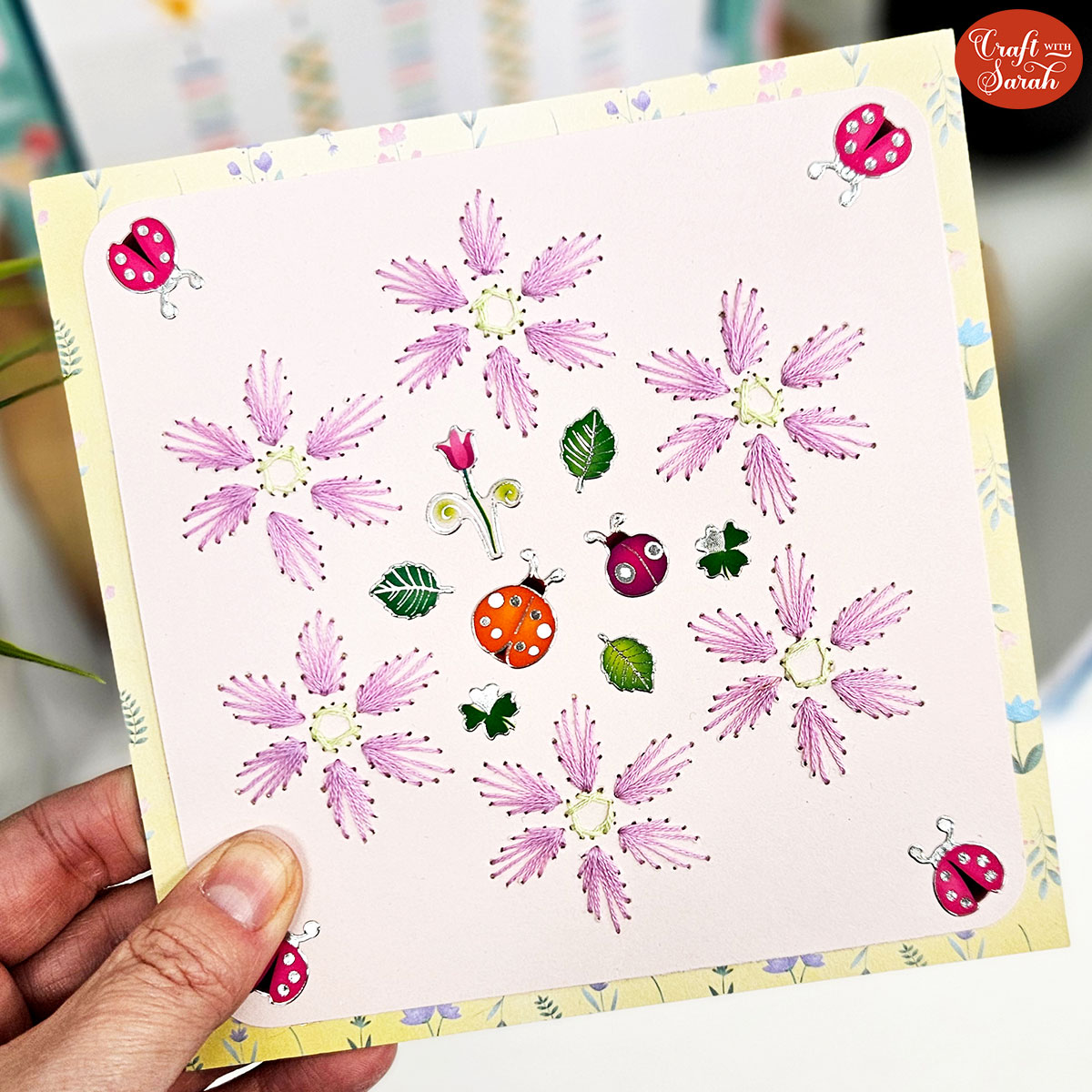 Free Flower Border Card Stitching Pattern