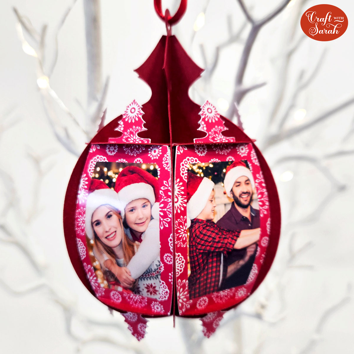 Custom Family Photo Ornaments with Print Then Cut