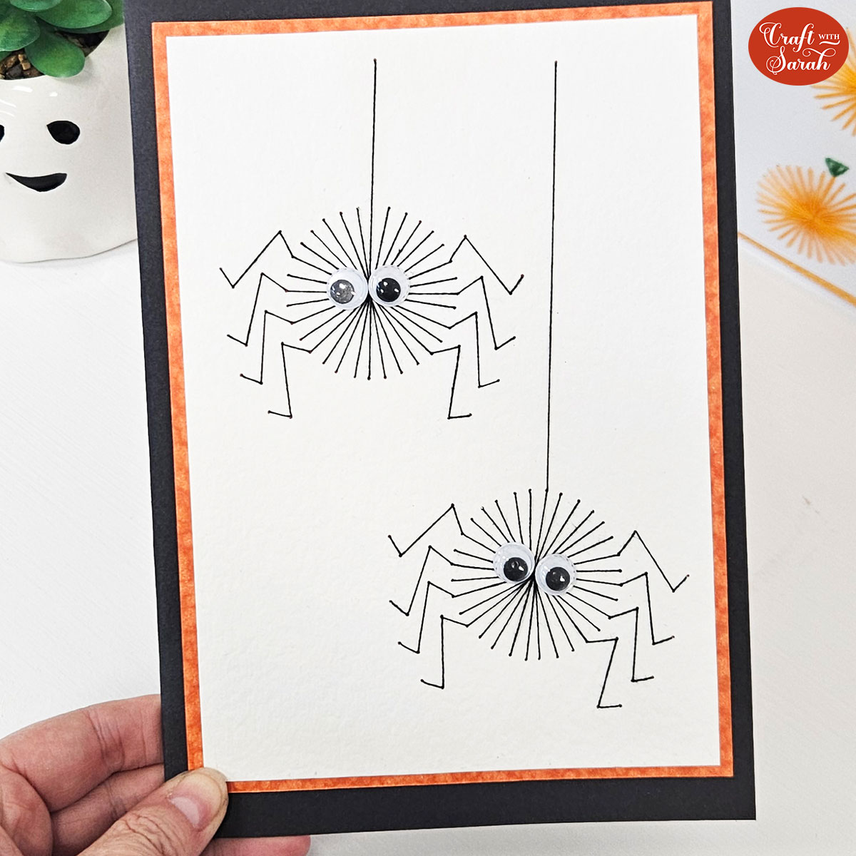 Free Halloween Spiders Card Stitching Pattern