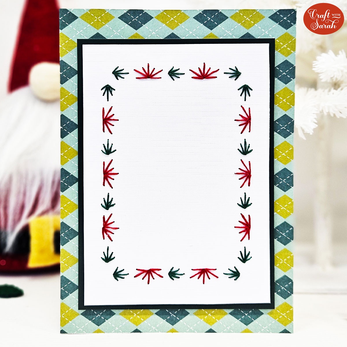 Free Rectangular Border Card Stitching Pattern