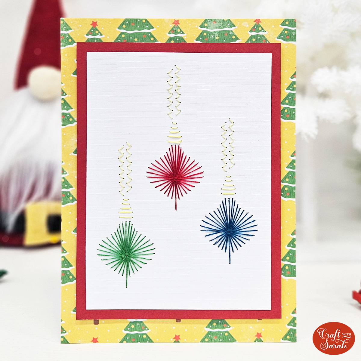 Free Christmas Ornaments Card Stitching Pattern