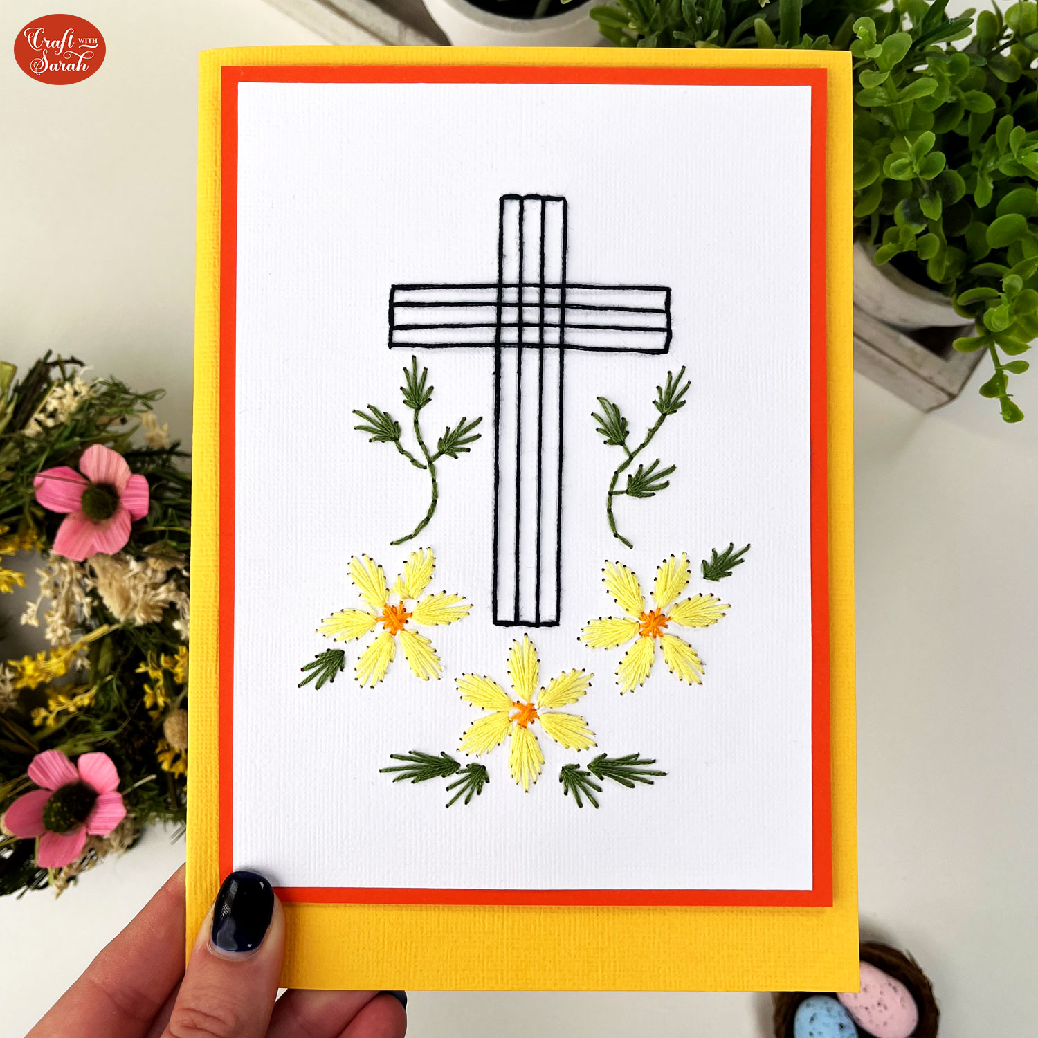 Free Easter Cross Card Stitching Pattern