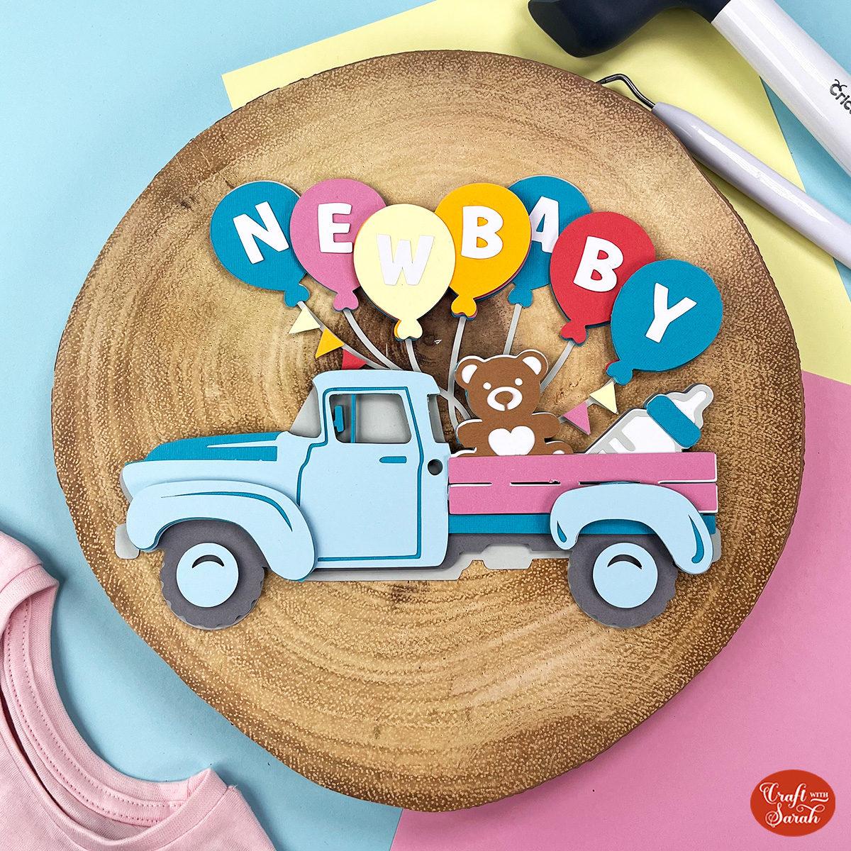 New Baby Truck Free SVG 👶 Easy Cricut Baby Project